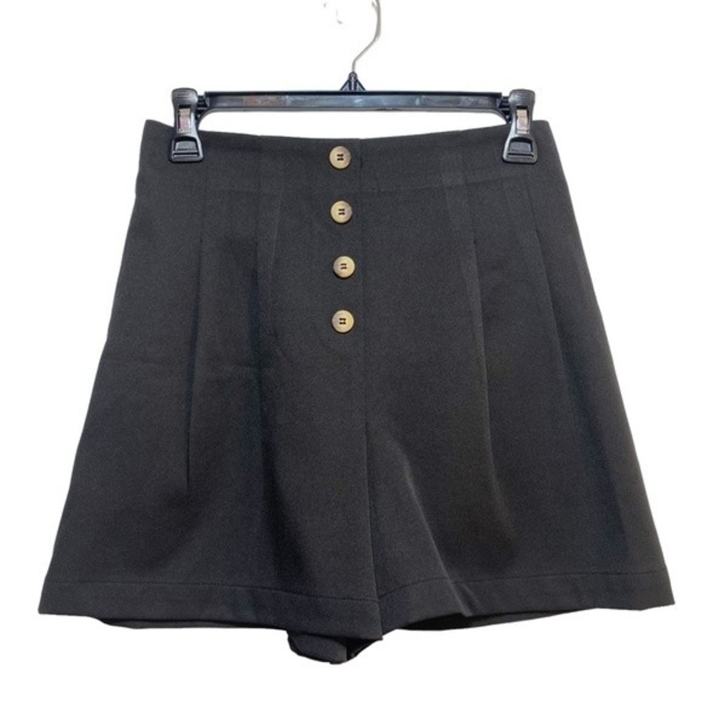 Elodie- NWT Black High Waist Button Front Shorts- Sz. S